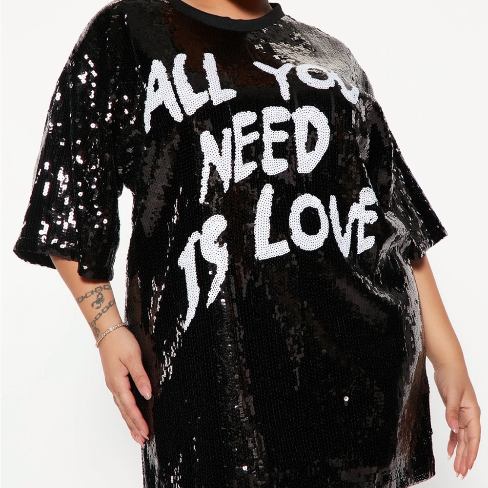 All you need is love, one size glittery/ sequins dress!